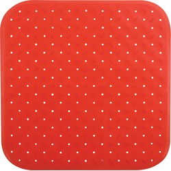 MSV Douche/bad anti-slip mat badkamer - rubber - rood - 54 x 54 cm - Badmatjes
