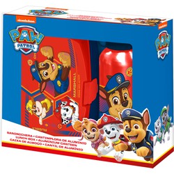 Paw Patrol lunchbox set voor kinderen - 2-delig - rood - aluminium/kunststof - Lunchboxen