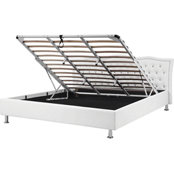 METZ  - Bed met opbergruimte - Wit - 180 x 200 cm - Kunstleer