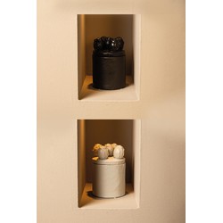 PTMD Bloempot Krystine - 15x15x21 cm - Keramiek - Zwart