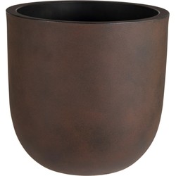 Mega Collections Plantenpot/bloempot - kunststof - roest bruin - dubbelwandig - D46 x H43 cm - Plantenpotten