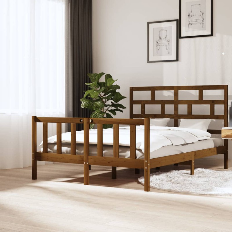 Prolenta Premium Bedframe massief grenenhout honingbruin 160x200 cm - 