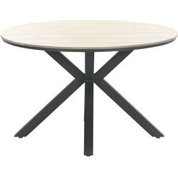 Edison tafel - rond - Ø122 cm - carbon black - light teak Vironwood