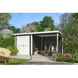 Outdoor Life blokhut Finn carbon grey-wit, 450 x 250 cm