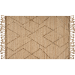 Beliani HANDERE - Gevlochten-Beige-Jute