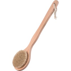 MSV Bad/douche scrub massage borstel - hout - 40 cm - harde stevige borstels - Badkameraccessoireset