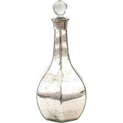 Clayre & Eef Decoratie Fles  Ø 12x31 cm Zilverkleurig Glas Woondecoratie