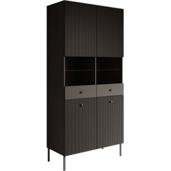 Meubella Vitrinekast Vermont - Antraciet - 90 cm