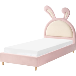 Beliani LALLIAS - Kinderbed-Roze-Fluweel