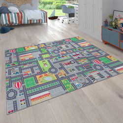 Kindervloerkleed - Binola - Stad - Grijs - 200x290 cm