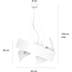 Kuopio hanglamp wit 3xE27 metaal