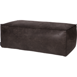 BePureHome Rodeo Poef - Recycle Leer - Zwart - 43x120x60