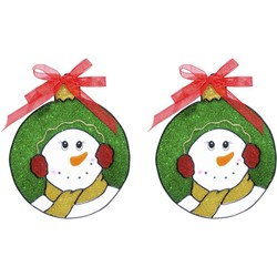 2x stuks kerst decoratie stickers sneeuwpop plaatjes 18 cm - Feeststickers