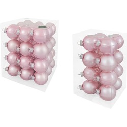 Decosy® Powder Pink Kerstballen Glas 48 stuks - 32x 60mm en 16x 80mm