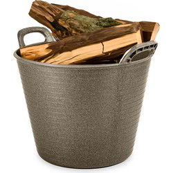 Plasticforte Flexibele emmer - goud - ECO kunststof - 38 x 45 cm - Opbergmanden