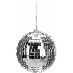 Disco kerstbal - zilver - D6 cm - glas/foam - discobal/discobol - Kerstbal