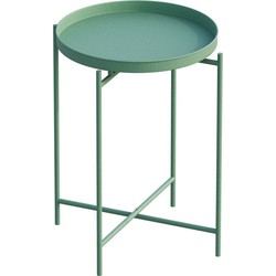 Bijzettafel met rond metalen blad met rand H56 cm - PARKER