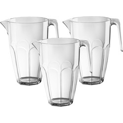 5x Bier pitcher/schenkkan van onbreekbaar transparant kunststof - Schenkkannen