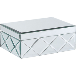Beliani GORRON - Juwelenkist-Zilver-Glas