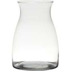 Hakbijl glass transparante home-basics bloemenvaas - H20 x D14 cm - Vazen