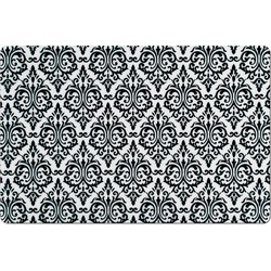 Set van 6x stuks rechthoekige placemats met zwarte barok print 43,5 x 28,5 cm - Placemats