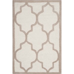 Safavieh Trellis Indoor handgetuft vloerkleed, Cambridge collectie, CAM134, in ivoor & beige, 91 X 152 cm