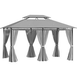 Paviljoen partytent 300x400 cm -  tuintent met dubbel dak 3 x 4 m - Grijs
