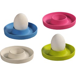 Gekleurde eierdopjes van 10 x 2 cm - 8x - Melamine - Tafel dekken - Eierdopjes