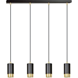 moderne hanglamp Grimaldi Zwart 4-lichts