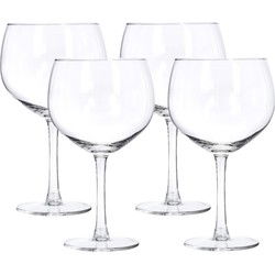 Gin en tonic glazen - set van 4x stuks - 650 ml - transparant - Wijnglazen