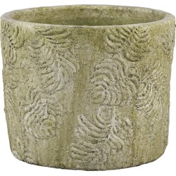 PTMD Jasmine groene keramiek pot rond maat in cm: 30 x 30 x 24 - Groen