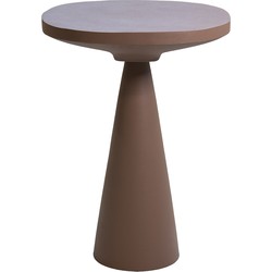 Bijzettafel Rond - Taupe Aluminium - 44x44x60cm - Elice