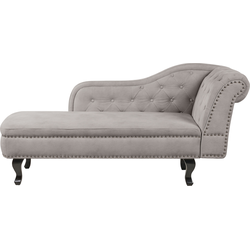 NIMES - Chaise longue - Taupe - Rechtszijdig - Fluweel