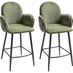 Beliani AMITY - Barkruk-Groen-Polyester