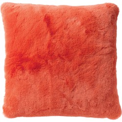 Dutch Decor ZAYA - Kussenhoes 45x45 cm - bontlook - effen kleur - Coral - koraalroze - Dutch Decor