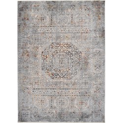 Vercai Rugs Bellagio Collectie - Hoogpolig Vloerkleed - Polyester - Multi -Grijs - 80x150 cm