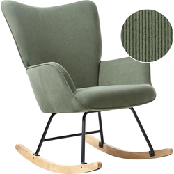 Beliani ARSET - Schommelfauteuil-Groen-Corduroy