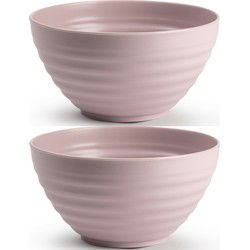 Plasticforte Schaaltjes - 4x - roze - kunststof - 15 x 8 cm - kom - Kommetjes