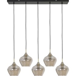 Light&living Hanglamp 5L 104x20x120 cm RAKEL antiek brons+smoke