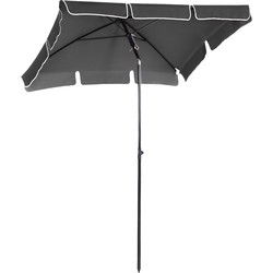 4goodz Parasol Rechthoek  met Volant - 198x130x245 cm - Grijs