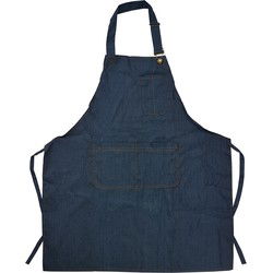 Clayre & Eef Keukenschort 77x68cm Blauw Polyester