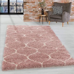 Azure Hoogpolig Roze vloerkleed - - 80 X 150 CM