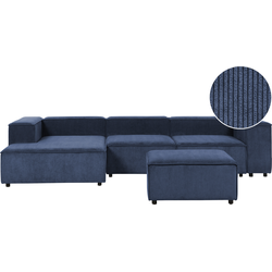 Beliani APRICA - Modulaire Sofa-Blauw-Corduroy