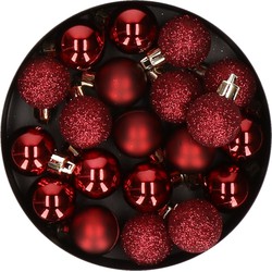 Cosy & Trendy Kerstballen - 20 stuks - klein - donkerrood - 3 cm - Kerstbal