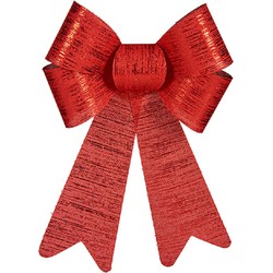 Krist+ kerstboomversiering strik - rood glimmend - 15 x 25 cm - Kersthangers