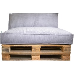 2L Home & Garden Palletkussen Ribcord Deluxe Sultry Grey - 120x80cm