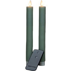 Anna's Collection LED Kaarsen - 2 st - dinerkaars - groen - 24 cm - LED kaarsen