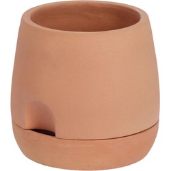 Kave Home - Luigina kleine terracotta bloempot met zelfvoorzienend systeem, Ø 27 cm