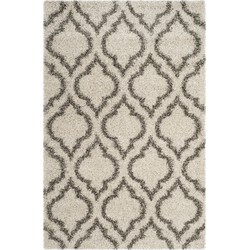 Safavieh Shaggy Indoor Woven Area Rug, Hudson Shag Collection, SGH284, in Ivory & Grey, 183 X 274 cm