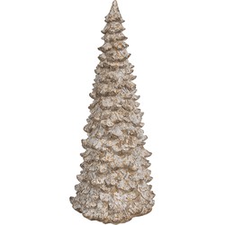 Clayre & Eef Decoratie Beeld Kerstboom Ø 13x30 cm Wit Beige Kunststof